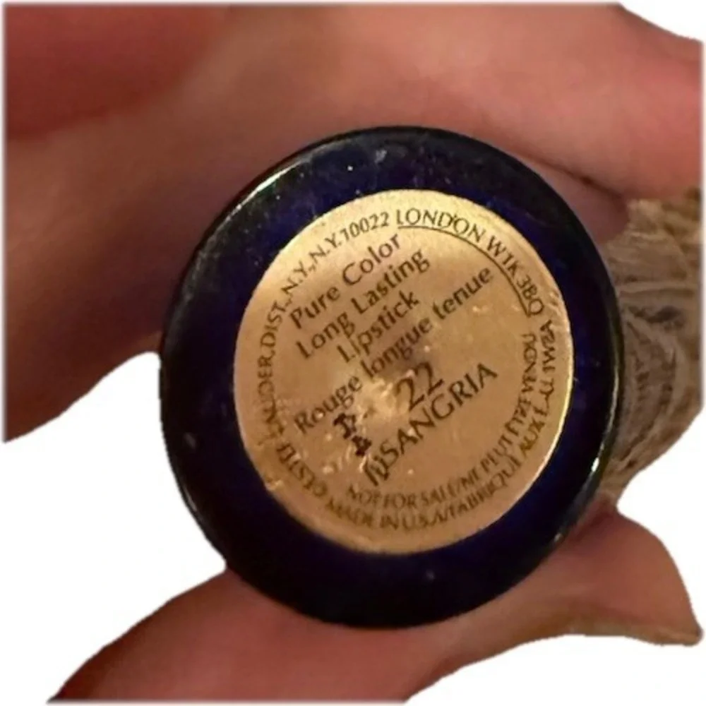 Estee Lauder Pure Color Long Lasting‎ Lipstick 22 Sangria Blue Case Discontinued